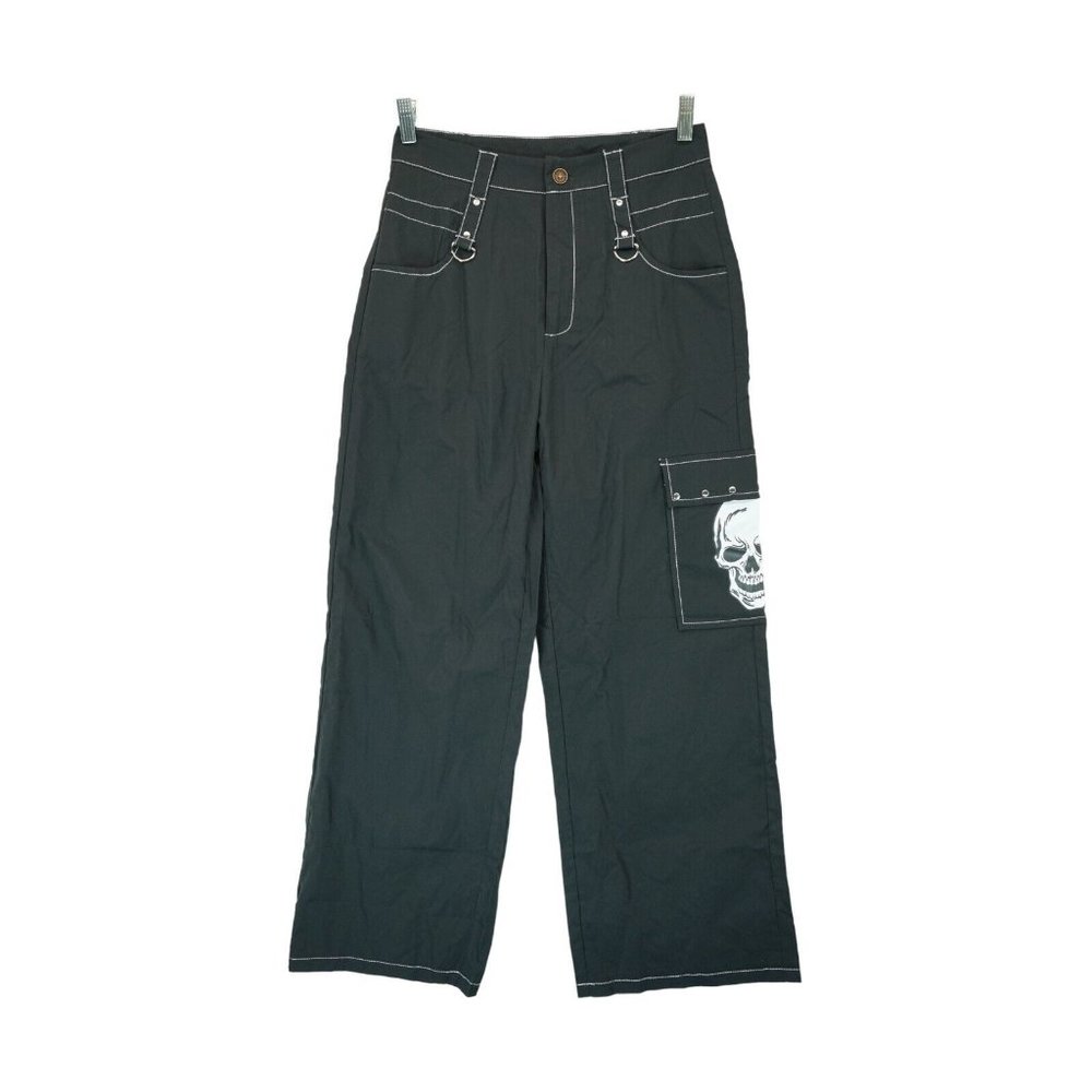 ROMWE Black Skeleton Pocket “Parachute” Pants Size‎ M US 6